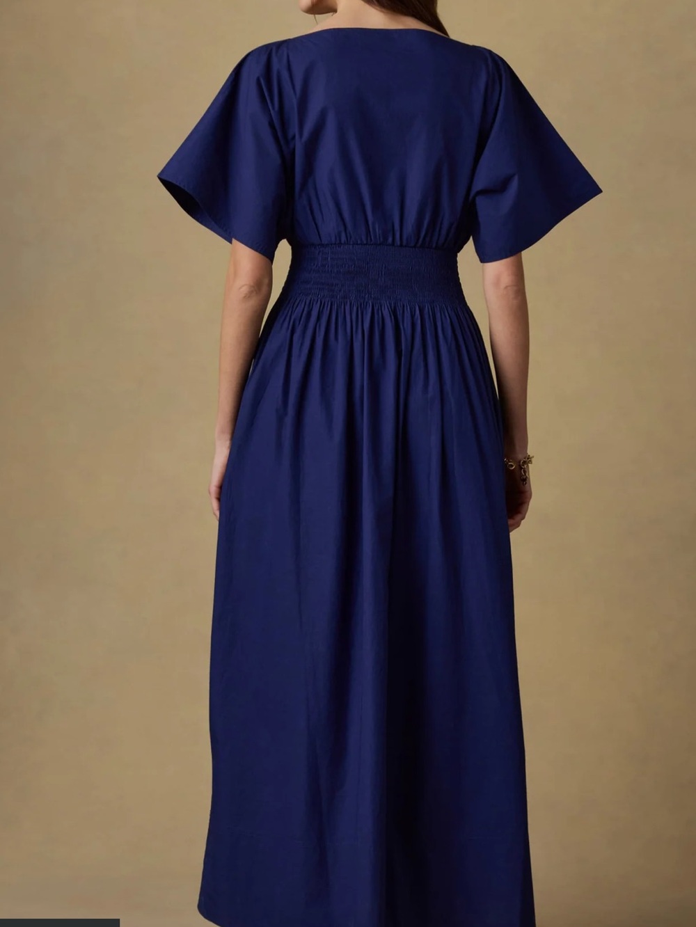 FAHERTY Coastal Poplin Elia Maxi Smocked Dress - Ocean Cavern, Size XL, NWOT - Picture 2 of 12